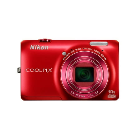 Nikon COOLPIX S6300 Red 16MP Digital Camera w/ 10x Optical Zoom Lens,
2.7quot; LCD Display, HD Video