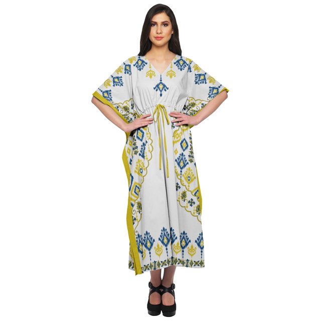 Moomaya Caftan pour Dames Tenue de Détente des Fêtes Robe Maxi Robes Africaines pour Femmes