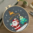 thumbnail image 4 of Honeeladyy 2025 New Christmas Embroidery Kit with Imitation Embroidery Stretch, DIY Christmas Embroidery Kits for Adults, Christmas Cross Stitch Kits, Easy Embroidery Kit for Beginners and Adults, 4 of 6