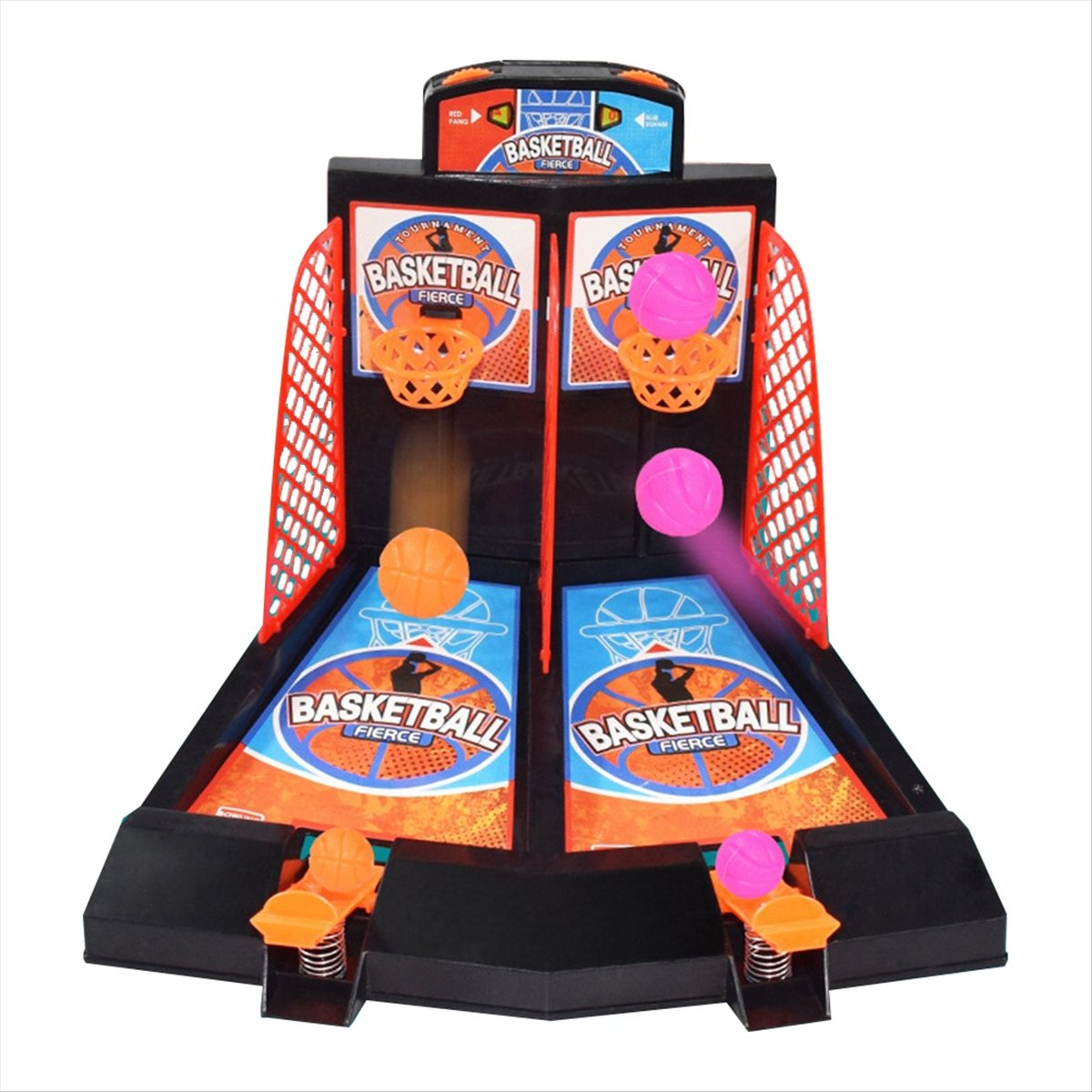 Rollbacks & More 2-Player Desktop Basketball Game Finger-Controlled Mini Court, Fun Tabletop Sports for Home and Office