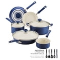 thumbnail image 5 of Farberware Easy Clean 14 Pcs Ceramic Nonstick Cookware Set with Cooking Tools, Dishwasher Safe, Blue, 5 of 19