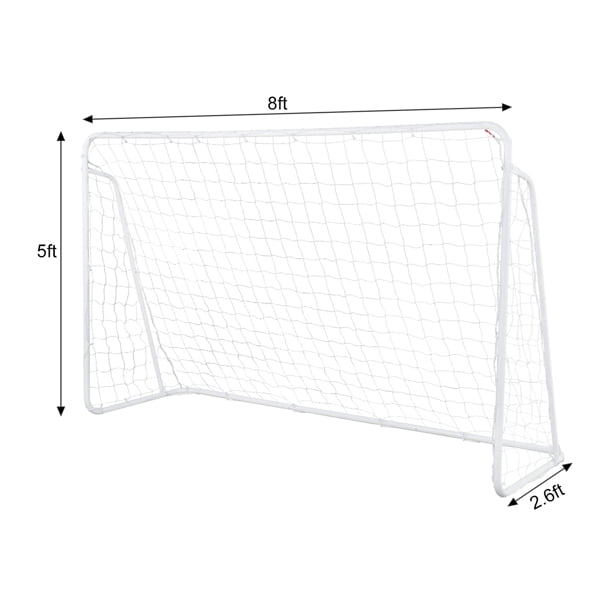 Soccer Goal Training Set with Net Buckles Ground Nail Football Sports 8' x 5'