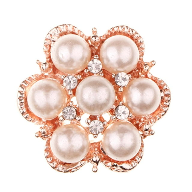 segolike 10pcs Embellishment Flower Buttons Scrapbook Gold Flat Back