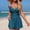 A874 Navy, variant on One Piece Swimsuits for Women V Neck Criss Cross Front Tummy Control Monokini with Pockets Ruched Flattering Bathing Suits