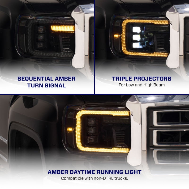 Diode Dynamc FL0023 LED Projector Headlight for 2014 Plus GMC Sierra 1500-2500-3500
