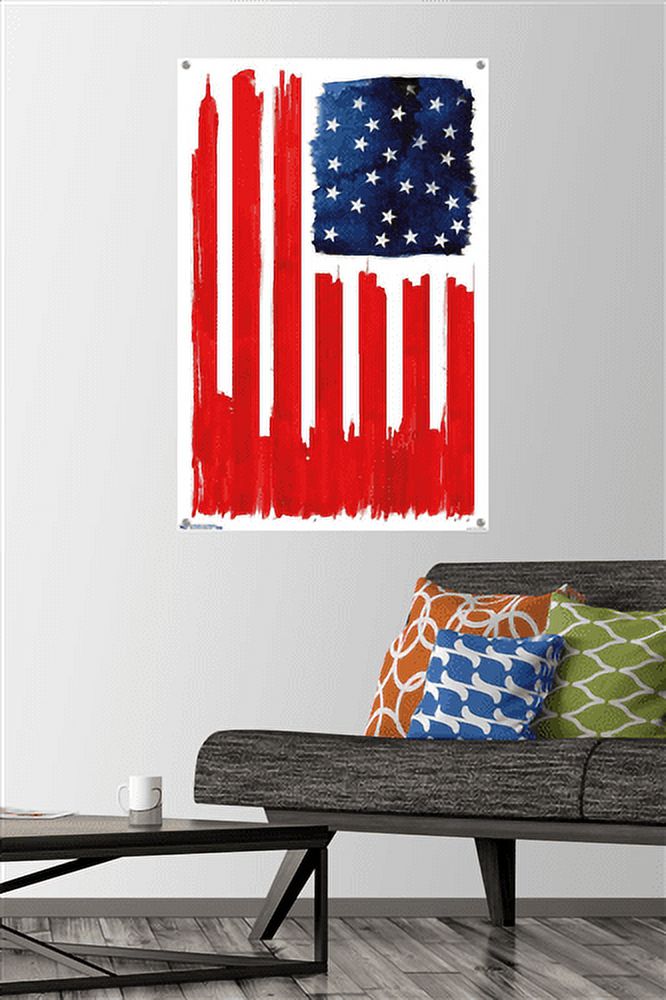 Robert Farkas - Stars And Buildings Wall Poster with Push Pins, 22.375" x 34"