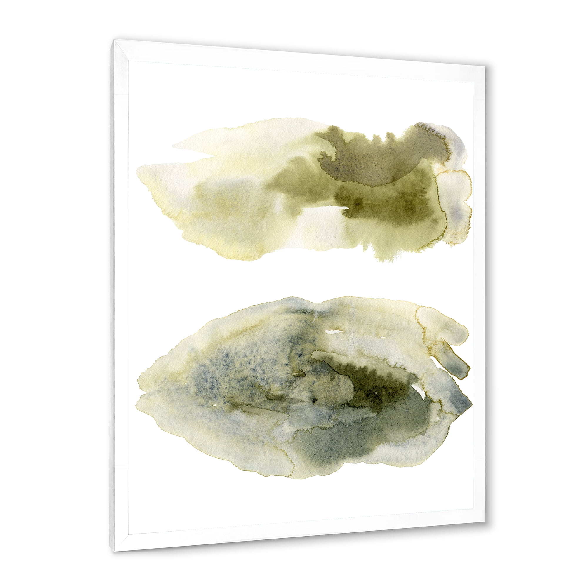 Designart 'Abstract Clouds In Dark Green I' Modern Framed Art Print