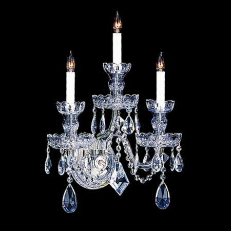 - Crystorama 1143-CH-CL-SAQ Traditional Swarovski Spectra Crystal Wall Sconce - 15W in.