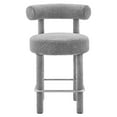 thumbnail image 6 of Modway Toulouse Boucle Fabric Counter Stool - Set of 2 in Light Gray Silver, 6 of 10