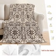thumbnail image 5 of Brown Flowers Blanket Soft Cozy Warm Throw Blanket for Couch, Plush Fuzzy Flannel Fleece Blankets for Sofa, Vintage Country Abstract Floral Patterned Bed Blankets Lightweight Gifts for Women, 50"x60", 5 of 9