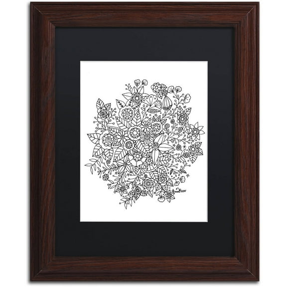 Trademark Fine Art "Sample" Canvas Art by KCDoodleArt Black Matte, Wood Frame