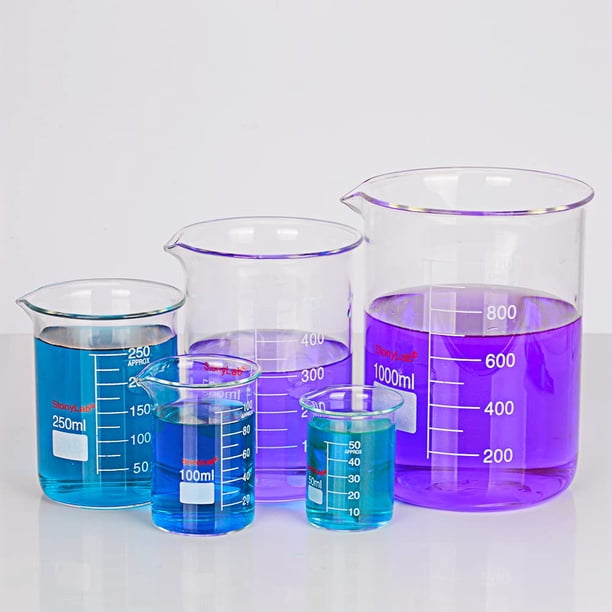 PATIKIL Gobelet en verre de forme basse de 300 ml, verre borosilicate 3,3 gradué avec bec verseur pour cuisine, laboratoire, transit, ébullition PATIKIL Gobelet en verre de forme basse de 300 ml, verre borosilicate 3,3 gradué avec bec verseur pour cuisine, laboratoire, transit, ébullition