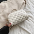 thumbnail image 4 of Bolsas de maquillaje de PU Caja de maquillaje de rejilla de diamante portátil para viajes femeninos (Blanco M) Ndcxsfigh Cuidado Belleza, 4 of 8
