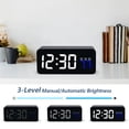 thumbnail image 4 of SZELAM Digital Alarm Clocks Bedside with Temperature Display Snooze Brightness Voice Control, 12/24hr, USB Battery Powered LED Alarm Clock with 3 Alarms for Bedside Bedroom Office Travel, Black, 4 of 7