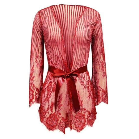 

nsendm Women Lingerie V Lace With Panty Teddy Sleepwear Deep Women Christmas Lingerie Dress Underwear Red X-Large
