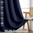 thumbnail image 4 of Chyhomenyc Navy Blue Curtains 72 Inches Long, Light Filtering Thermal Insulated Energy Saving Solid Soft Privacy Rod Pocket Window Curtains for Living Room Bedroom, Each 40Wx72L Inch, 2 Panels, 4 of 8