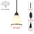 thumbnail image 2 of FSLiving Contemporary Style Pendant Light with 15 Ft Plug in Cord Glass Hanging Pendant Light with Dimmer Switch for Dining Room House Bedroom Kitchen Island High Ceilings-1 pack(Bulb Not Included), 2 of 5