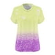 thumbnail image 3 of Tamaño Más Manga Corta Tops para la Impresión de Cuello en V de las Mujeres, Color Sólido Base de Verano Camiseta Casual, 3 of 4