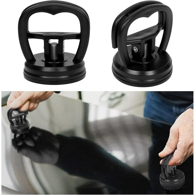 Yazoeia Car Dent Puller, 2 PCS Dent Puller Kit Handle Lifter, Powerful Suction Cup Paintless Dent Remover Repair Kit for Car Body Dent, Glass, Tiles, Mirror and Objects Moving (2PCS-Black)