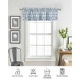 thumbnail image 6 of Country Leaves Curtain Valance for Windows/Living Room/Kitchen/Bathroom/Café, Short Rod Pocket Tier Curtain Window Treatment Panel Blue Spring Pastoral Botanical Leaf Topper Curtain 42''x18'', 6 of 6