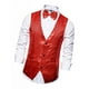 thumbnail image 4 of Chaleco de lentejuelas para hombre, chaqueta con botones y pajarita, traje de fiesta de moda XL rojo, 4 of 5