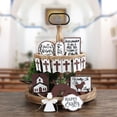 thumbnail image 4 of HongHeng Easter Tiered Tray Decor Easter Table Wooden Sign Decorations He is Risen Cross Tabletop Farmhouse Decor for Easter Kitchen Home Party Holiday, 4 of 8
