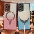thumbnail image 6 of Samsung Galaxy Note 20 Ultra 5g 6.9” Magnetic Case with Camera Lens Protector,Luxury Plated Bling Gradient Glitter Cover Compatible with MagSafe Soft Clear Shockproof Protective Case (Blue), 6 of 9