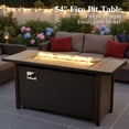 thumbnail image 4 of Ovios 11 Pieces Patio Furniture Set All-Weather Wicker Outdoor Sectional with 54" Fire Pit, Swivel Chairs & Solar Table, 4 of 11
