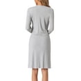 thumbnail image 3 of Pijamas de mujer INSPIRE CHIC con shrug, tirantes de espagueti, escote en V, vestido de noche hasta la rodilla, talla XL, gris, 3 of 6