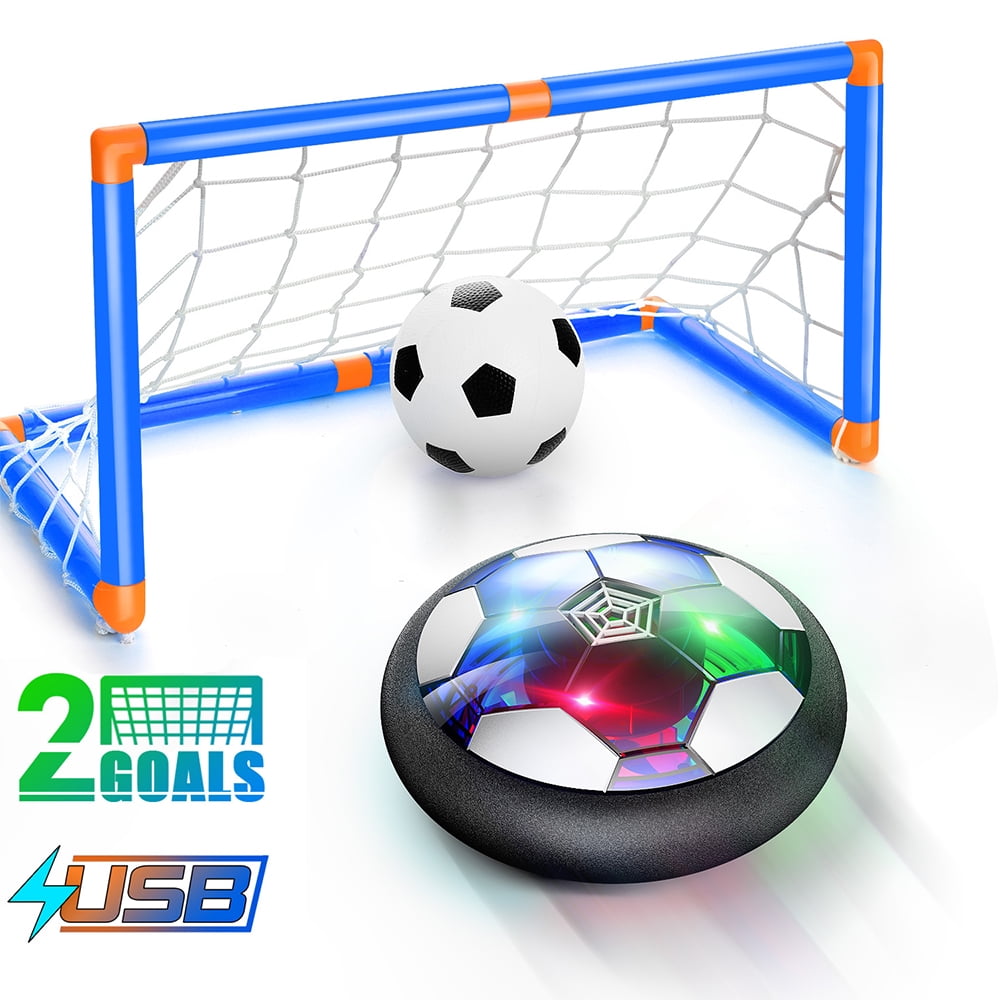 NEW Indoor Safe Kids Gliding Hover LED Light Soccer Ball & Goal Sports Game Set 
