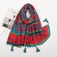 thumbnail image 4 of Bufanda tipo chal con borlas y diseño abstracto de cachemir para mujer, estilo retro, estilo pashmina, de alta calidad, con estampado floral, 4 of 4