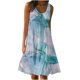 thumbnail image 2 of ICHUANYI Clearance Women Plus Size Casual Printed Round-Neck Short Sleeve Loose Knee-Length Dress(Multicolor, S) ICHUANYI WER2023081009519, 2 of 5