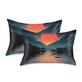 thumbnail image 2 of Dailycode Satin Pillow Case Standard Silk Pillow Cover for Hair and Skin Envelope Closure Sunset Reflect on River 20"x26", 2 of 9