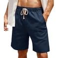thumbnail image 2 of Mens Shorts Summer Casual Elastic Waist Wide Straight Leg Relaxed Fit Lightweight Shorts with Pockets, 2 of 8