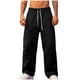 thumbnail image 2 of Ceisia Men Solid Color Loose Casual Pants Elastic Waist Drawstring Sports Gift Work Trousers, 2 of 9