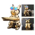 thumbnail image 1 of Escultura de perro de cerámica galvanizada, soporte de almacenamiento para llaves de , decoración de dormitorio, bandeja de material acero inoxidable , Dorado BLESIY titular de la llave de la estatua, 1 of 8