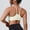 Light Ivory, variant on Solid Color Nylon Tight Fitting and Gathering Beautiful Back Sports Bra for Running, Fitness, Yoga - Suitable for Women