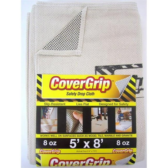 Covergrip Corporation 5808 5 x 8 ft. Safety Drop Cloth - Off White