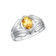 thumbnail image 4 of RYLOS Men's Rings Sterling Silver Rings Classic Designer Style 9X7MM Oval Gemstone &  Diamond Ring Citrine November Birthstone Rings For Men Size 13, 4 of 7