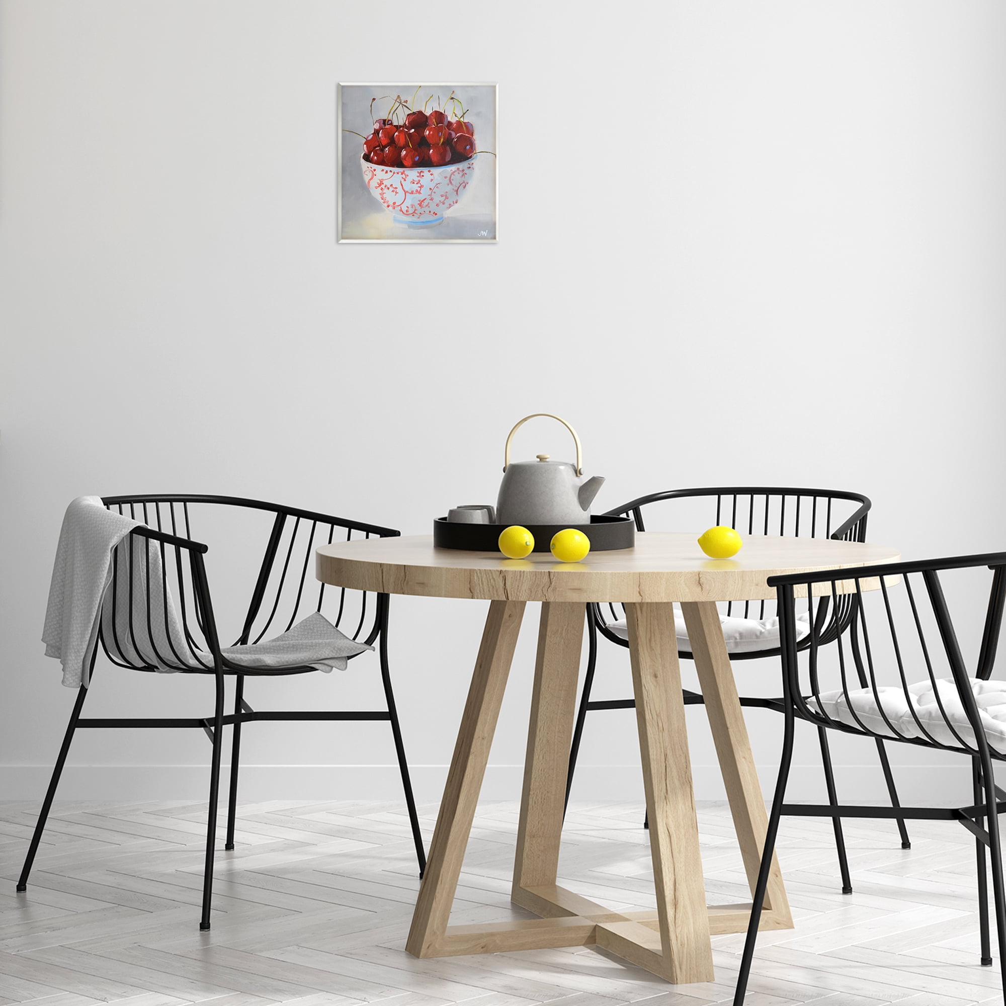 Stupell Industries Cherries in Ornate Bowl Food & Beverage Painting Unframed Art Print Wall Art, 12 x 12