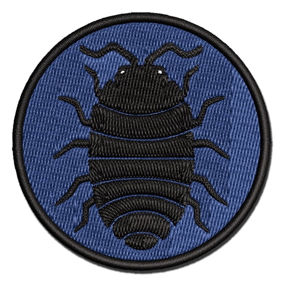 Isopod Pill Bug Woodlouse Applique Multi-Color Embroidered Iron-On Patch - 2.5 Inch Small
