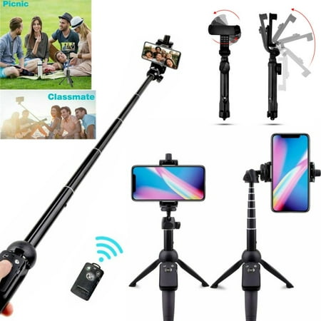 Extendable 40" Selfie Stick Tripod Stand with Bluetooth Remote For GoPro Cell Phone iPhone Samsung