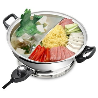 DENEST 12'' Shabu Hot Pot Dual Site Divider Stainless Steel with