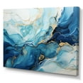 thumbnail image 2 of Designart "Liquid Ocean Storm In Blue And Gold" Abstract Shapes Wall Decor, 2 of 7