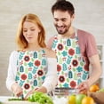 thumbnail image 3 of Pioneer Flower Floral Print Pattern Apron for Women and Men, Cotton Linen Waterproof with Pockets, Adjustable, 33x27 Inch for Kitchen, Gardening, BBQ, Salon, 3 of 6