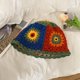 thumbnail image 3 of Sombreros de pescador tejidos con flores para mujer, gorros de crochet hechos a mano, gorro de punto cloche, 3 of 4