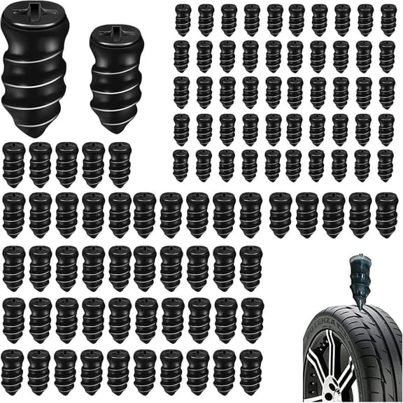 100 Pcs Tire Repair Screws, Rubber Tire Plugs Flat Tire Repair Nails for Cars, Trucks & Motorcycles, 50 Small   50 Large for Easy Puncture Fix