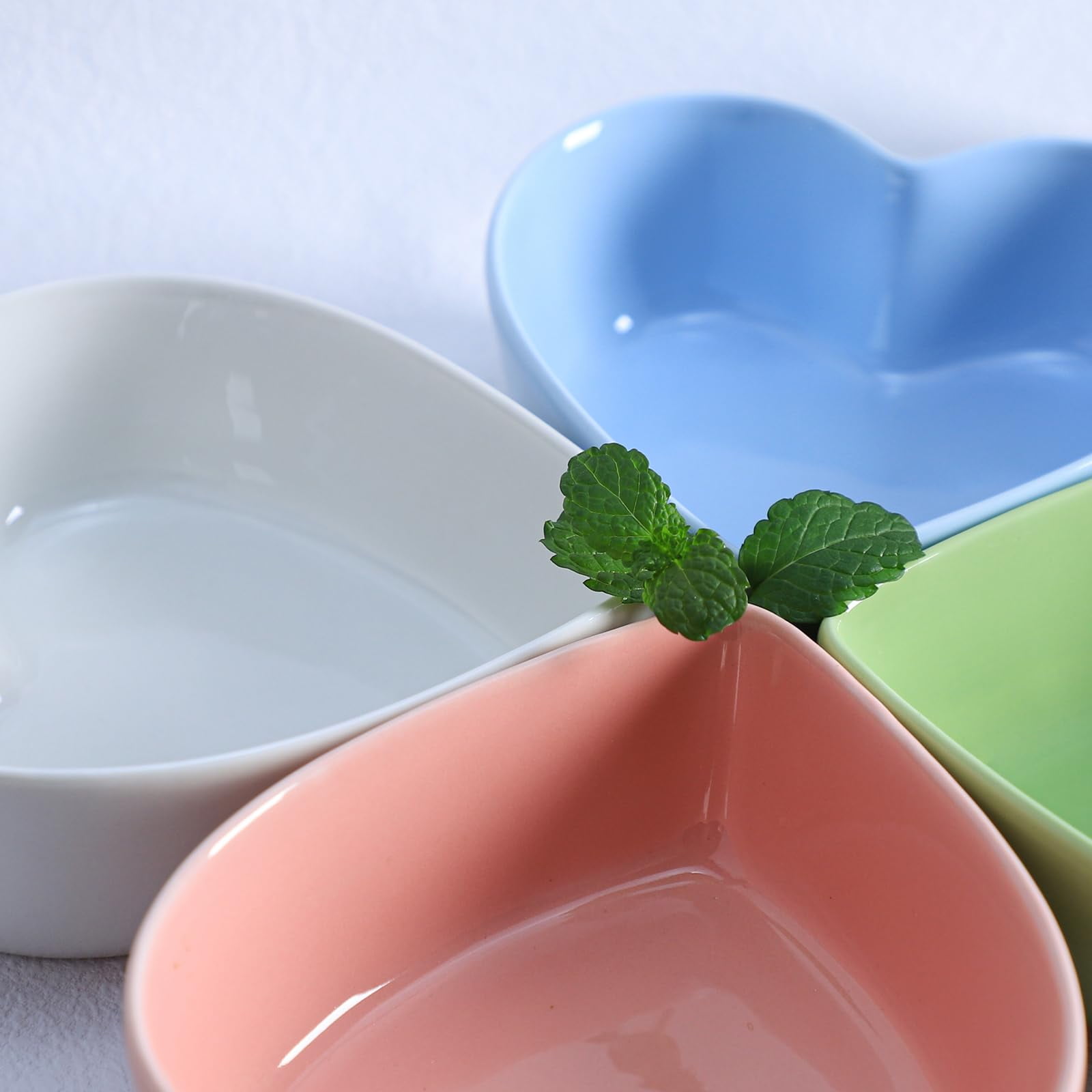2pcs Heart-Shaped Bowls for Salad Soup Snack Dessert Household Cooking Bowls for Home Kitchen