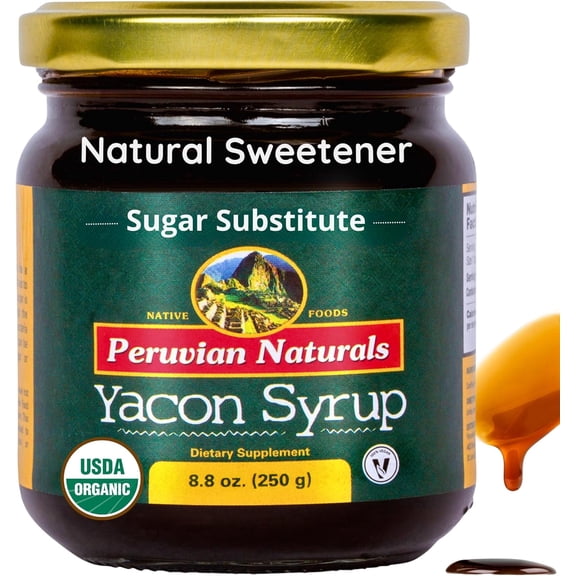 Organic Yacon Syrup - Natural Sweetener Syrup for Pancakes and Waffles & Coffee with Low Calorie - Keto Sugar Substitute for Honey, Agave, Maple, Molasses & Monk Fruit 8.8oz (250g)