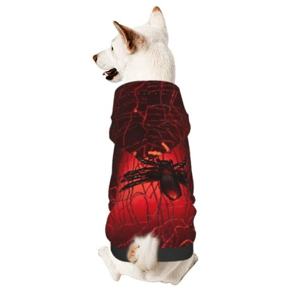 Sikiie Black Spider Web With Spiders Print Dog Hoodie,Dog Clothes,Dog Sweatshirt ,Dog Shirt, Dog Clothes for Puppy Kitten Small Dogs Cats-X-Large